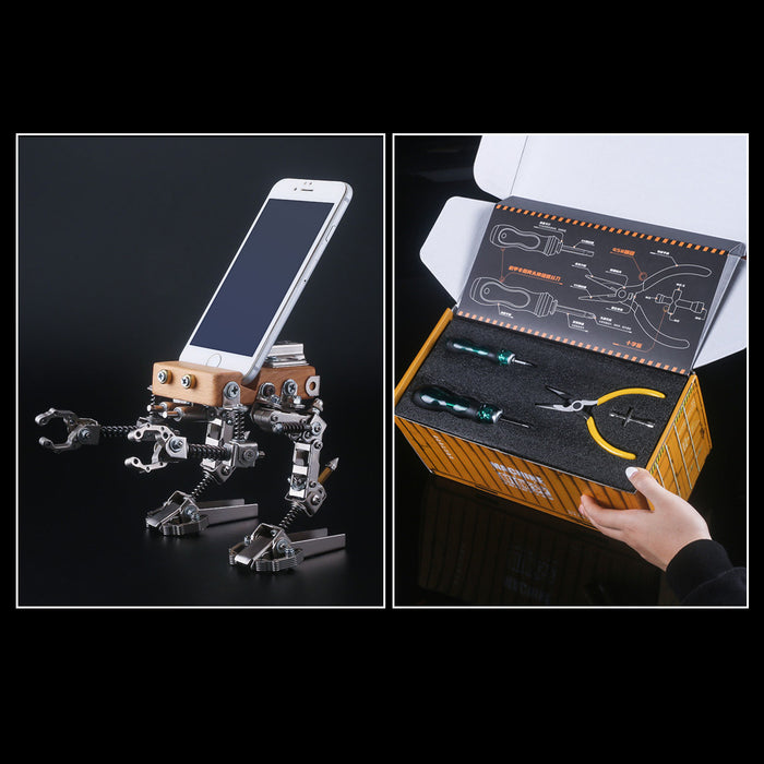 209Pcs DIY Mechanical Infantry Kit 3D Assembly Metal Phone Holder Model Toy