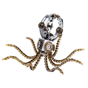 3D Metal Steampunk Galaxy Craft Puzzle Mechanical Octopus with Desk Lamp Model DIY Assembly for Home Decor Creative Gift-1060PCS