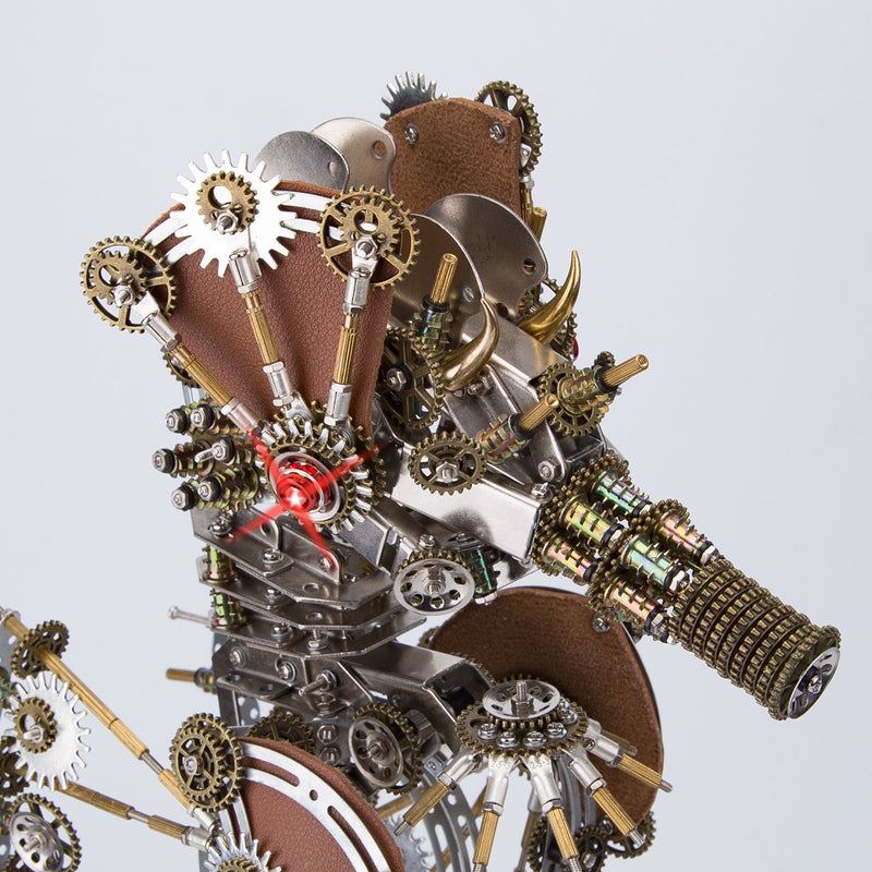 2100PCS Steampunk Seahorse Metal Assembly Model Building Kits with Love Lamp