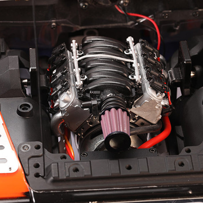 V8 Engine Model Kit - Build Your Own V8 Engine Cooling Fan - V8 Engine Hood Fan Radiator for Traxxas Trx4 - enginediy