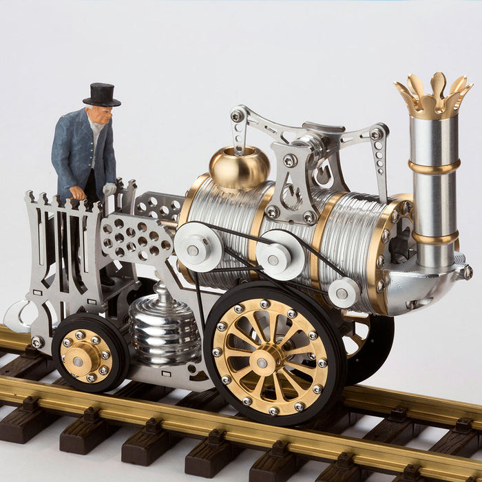 Stirling Engine Steam Train Model DIY Assembly Metal Mechanical Crafts (No Track )---Running Version - enginediy