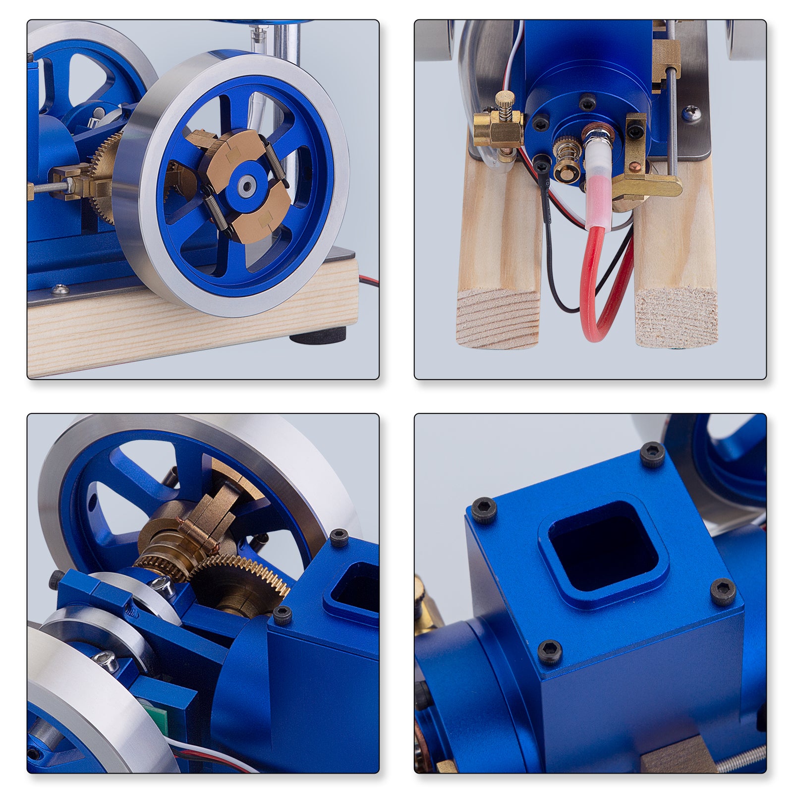 Moteur à combustion interne entièrement en métal, modèle de moteur à essence refroidi par eau avec base, collection cadeau