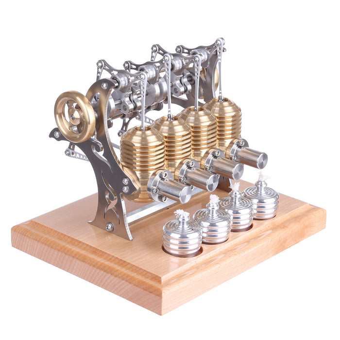 Stirling Engine Model That Works - All Metal 4 Cylinder Assembled Stirling Engine Model