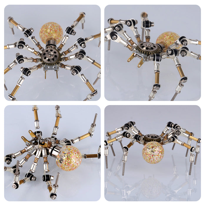 3D Metal Spider Model DIY Kits with 2CM Glowing Crystal Ball -270PCS+