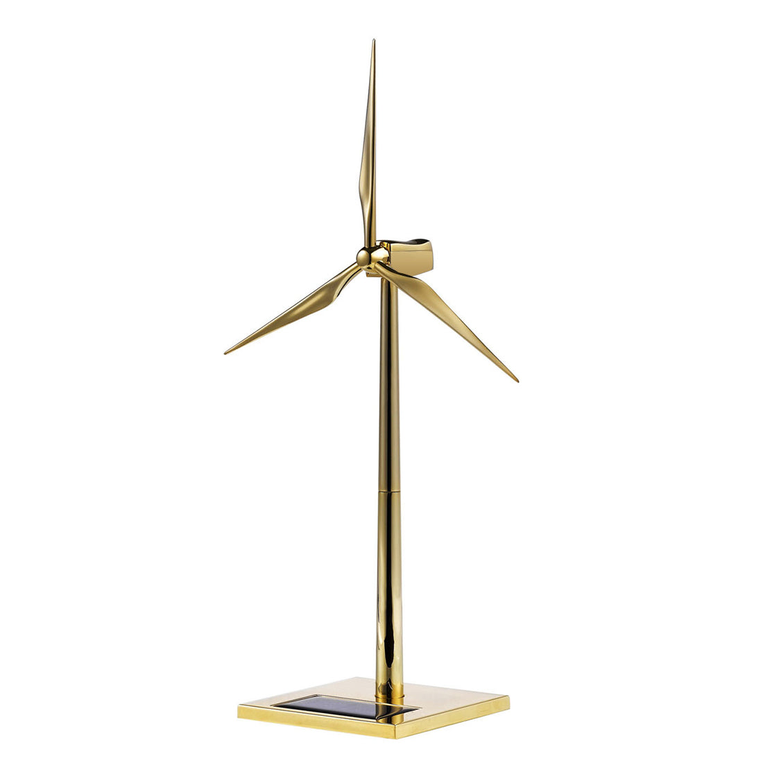 3D Metal Windmill Assembly Model Solar Powered Wind Turbine Model Gold ...