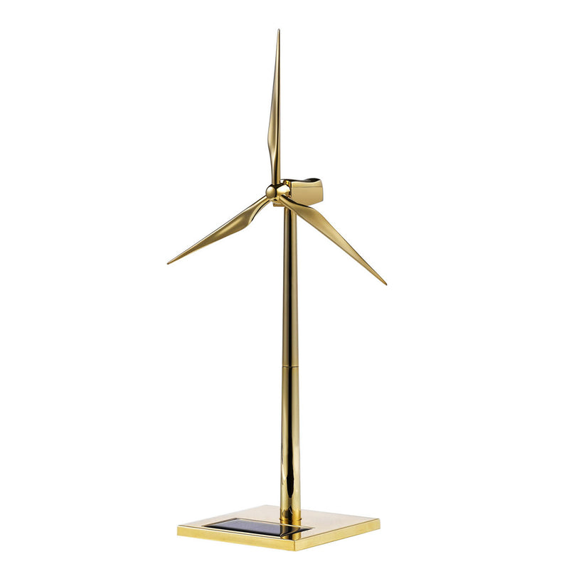 3D Metal Windmill Assembly Model Solar Powered Wind Turbine Model Golden - EngineDIY