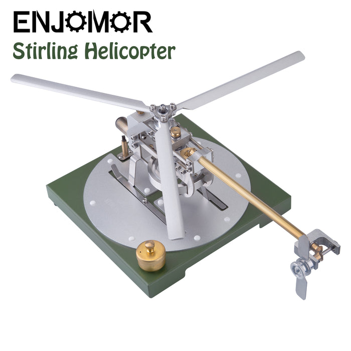 ENJOMOR Stirling Helicopter Model Kit Gamma Hot Air Stirling Engine Model DIY Assembly Model STEM Educational Toy