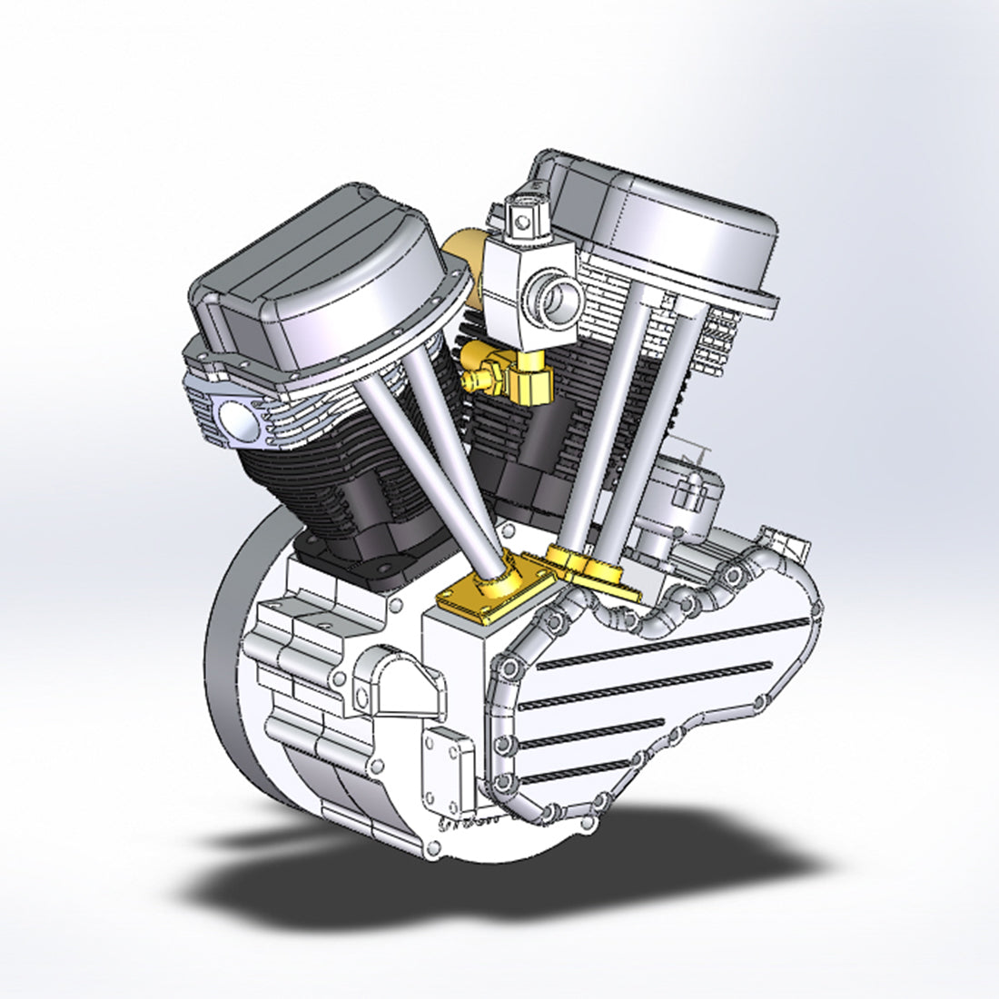 CISON FG-VT9 9cc V-Twin V2 Engine 4-Stroke Dual Black Cylinder 4-Stroke Air-cooled Motorcycle Gasoline Engine