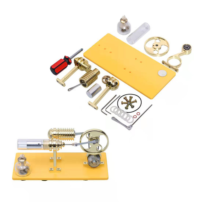 ENJOMOR Gamma Stirling Engine Kit Generator Model with LED Lights - Gift Collection