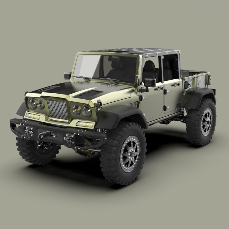 TWOLF TW-715 V8 Engine Powered 1:10 Scale RC Off-road 4WD 4-Door Pickup Truck Vehicle Crawler Kit with Electronic Equipment - EngineDIY