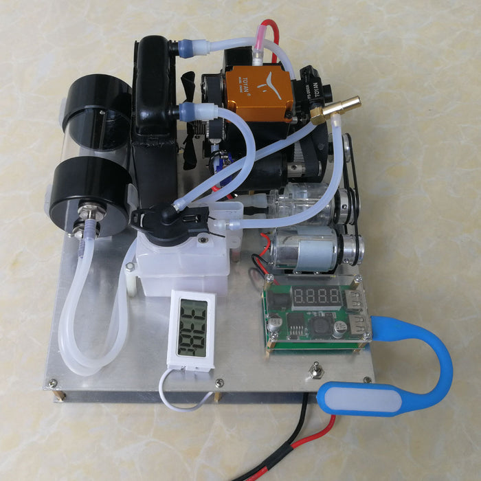 TOYAN Methanol / Gasoline General Engine Model DIY Micro Water-cooled Generator Set (with Water Pump / Radiator Water Tank / Thermometer) - enginediy
