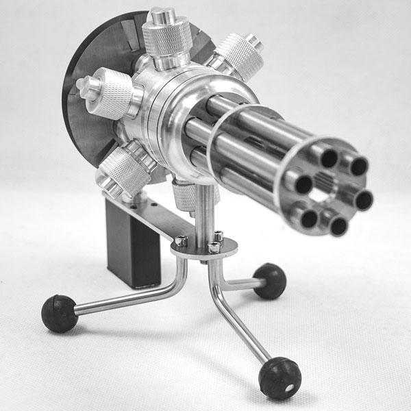 6 Cylinder Stirling Engine Novel Gatling Blaster Design Engine Motor Model - Enginediy - enginediy