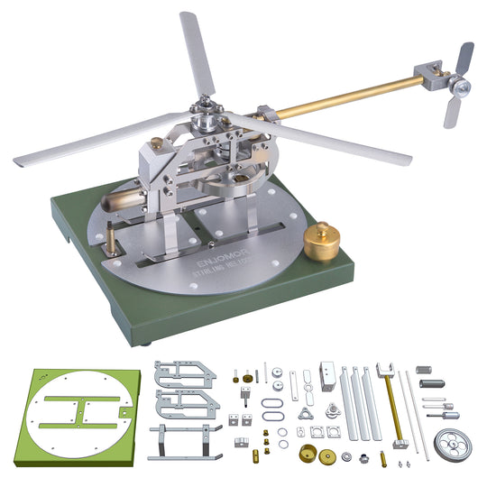 ENJOMOR Stirling-Helikopter-Modellbausatz, Gamma-Heißluft-Stirlingmotor-Modell, DIY-Montagemodell, STEM-Lernspielzeug
