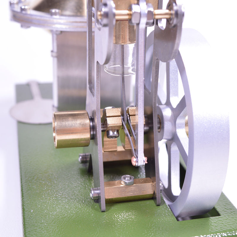 ENJOMOR Retro Metal Steam Engine with Boiler - Vertical Transparent Cylinder Steam Engine Model - STEM Toy - EngineDIY