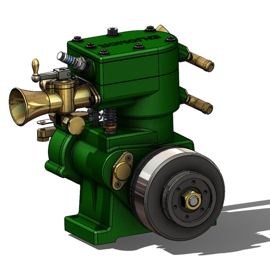 ENJOMOR 10cc Flathead Engine Single Cylinder 4 Stroke L Head Sidevalve Engine Water-cooled Gasoline Engine Internal Combustion Engine