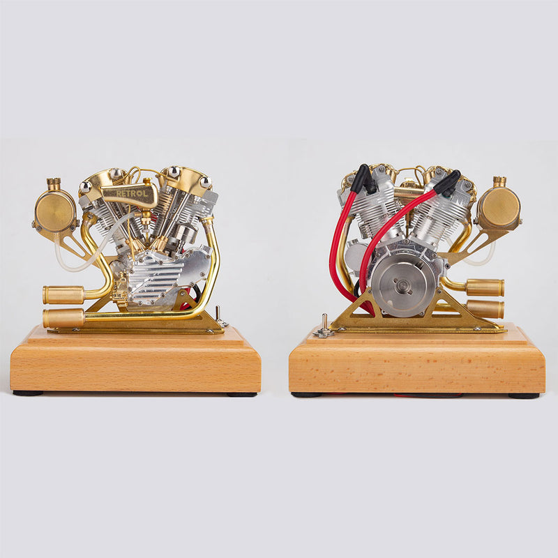 RETROL R29 4.2CC Mini V2 Engine OHV V-Twin Motorcycle Engine Double-cylinder Four-stroke Gasoline Engine Internal Combustion Engine Model - EngineDIY