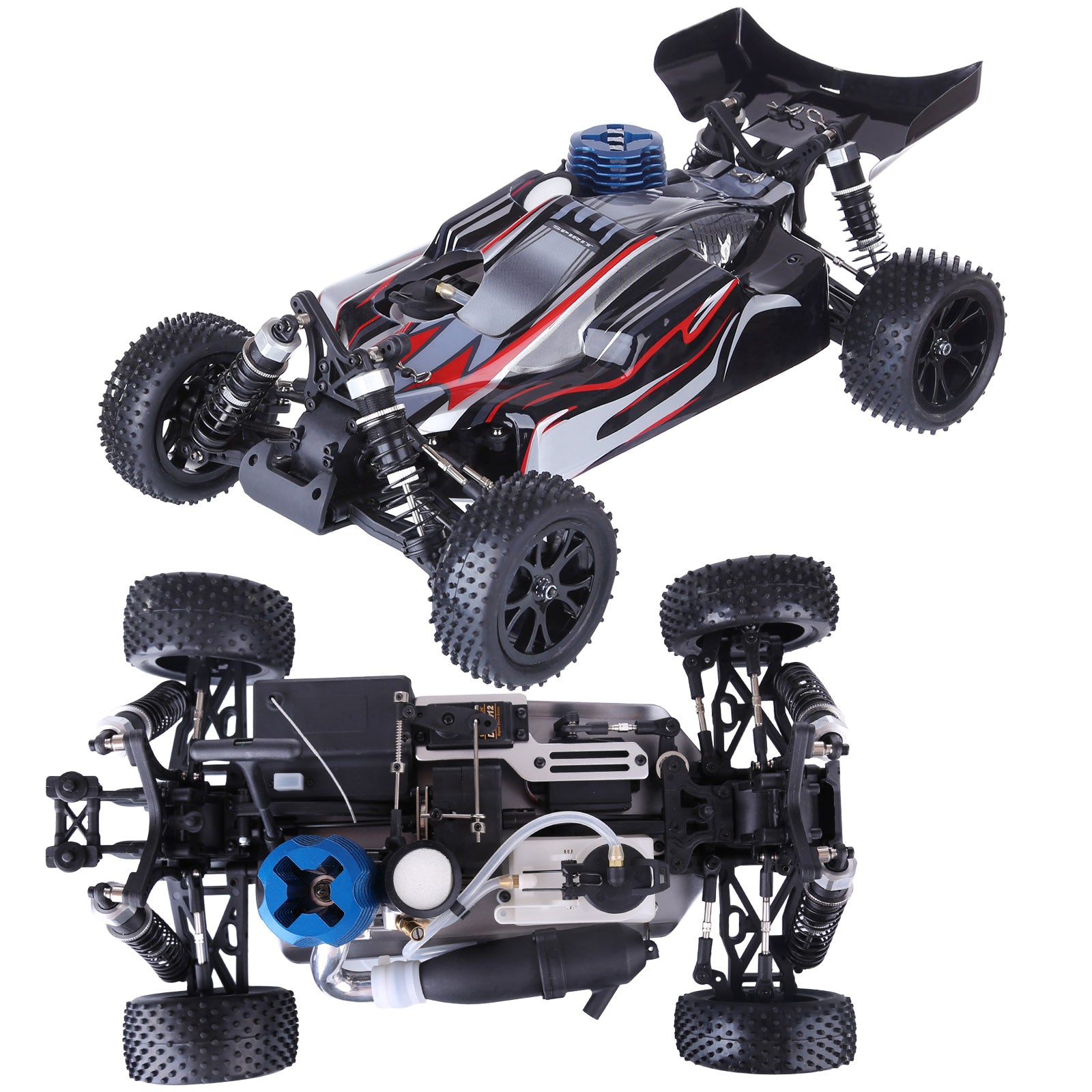 VRX RH1006 RC Car 1/10 2.4G 4WD 75km/h High Speed Force 18 Nitro Metha ...