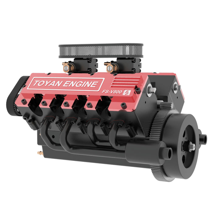 TOYAN & HOWIN V8 Engine FS-V800G 1/10 28cc Gasoline Engine with Starter Kit - Build Your Own V8 Engine - V8 Engine Model Kit That Works