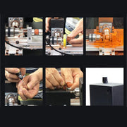 Mini Desktop Lathe with Dual Motor Multifunctional Electric DIY Tools (Black) - EngineDIY