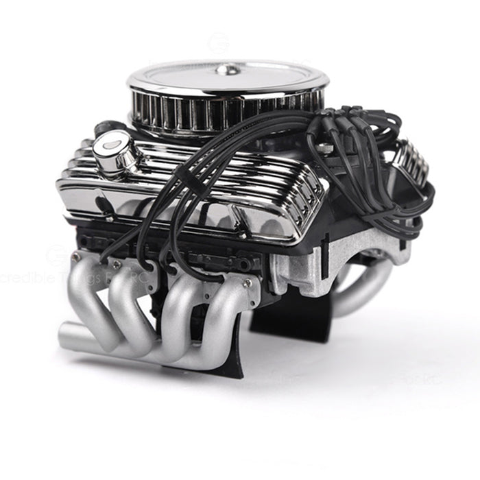 V8 Engine Fan Radiator Motor Hood Kit for 1/10 RC Car GRC F82 Motor