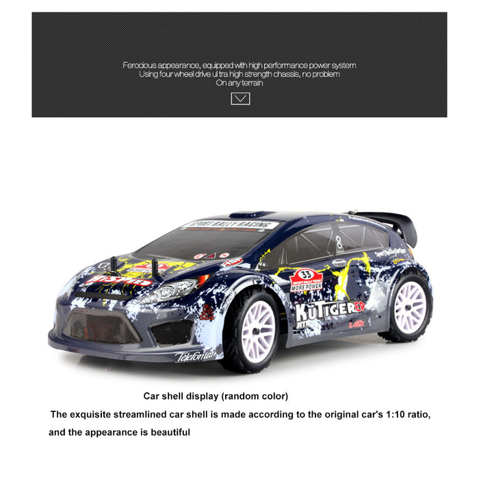HSP 94118 1:10 4WD Electric Brushed High Speed Off-road Rally Racing 2.4G Wireless RC Model Car - RTR Version (Car Shell in Random Color) - enginediy