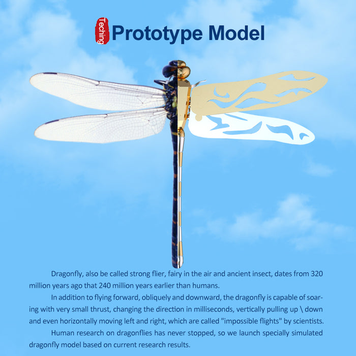 TECHING 3D Metal Dragonfly Model DIY Assembly Kits Toys for Kids, Teens and Adults