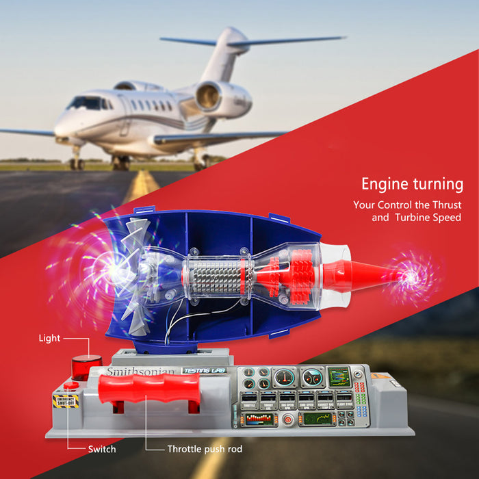Smithsonian Jet Works Advanced Science Kit - Build Your Own Jet Engine - DIY Assembly Turbofan Jet Engine Model Kit