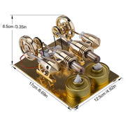 ENJOMOR Paratactic 4 Cylinder Hot Air Stirling Engine Model Mini Electric Generator with Light Bulb and Voltmeter - STEM Toy - EngineDIY