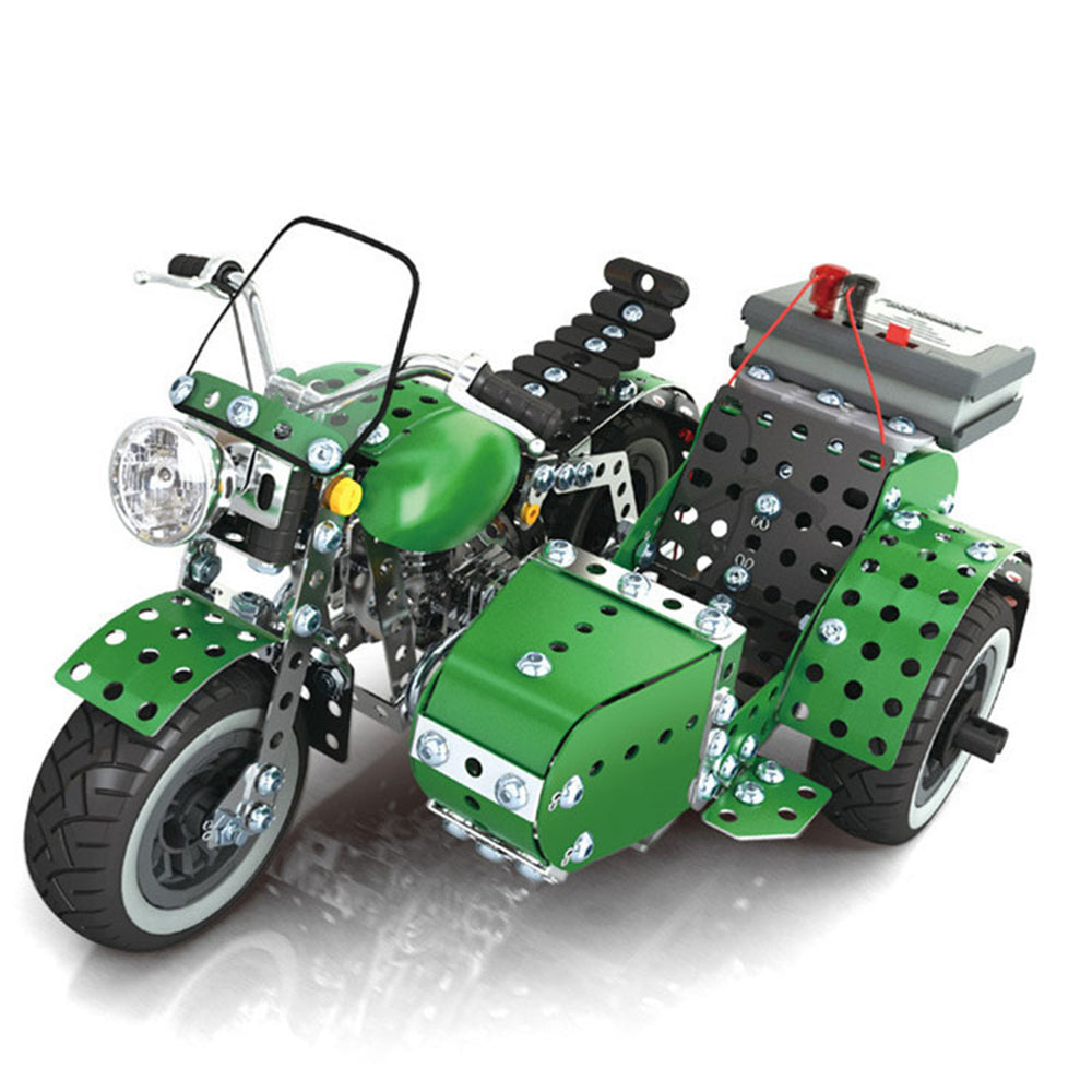 861Pcs Simulation Motor Tricycle Model Kits DIY Metal Assembly Toy