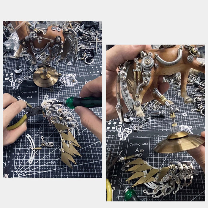 3D Puzzle Model Kit Mechanical Unicorn Metal Games DIY Assembly Jigsaw Crafts Creative Gift - 776Pcs - enginediy
