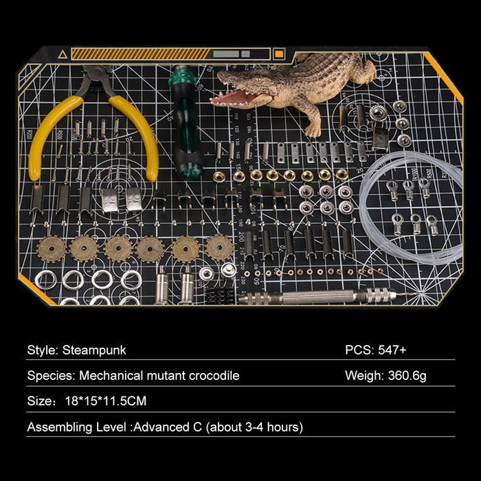 547Pcs+ DIY Metal Assembly Mechanical Variant Crocodile Model