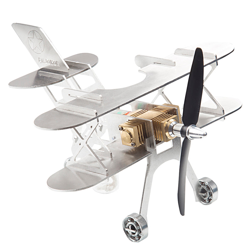 ENJOMOR Metal Stirling Airplane Model Set STEM Science Education Toy Boutique Decoration - EngineDIY