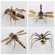 250+Pcs Mechanical Metal Model Kit Assembly Toy - (Spider + Dragonfly + Wasp) - EngineDIY