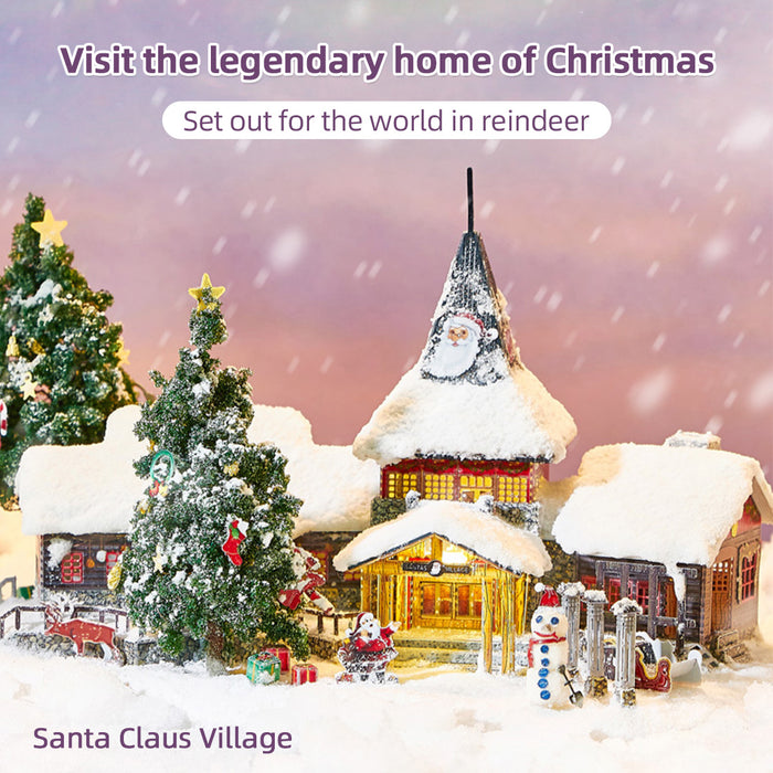 3D Metal Mechanical Santa Claus's Village Christmas Elements Colorful Model Assembly Kit for Kids, Teens, and Adults-366PCS