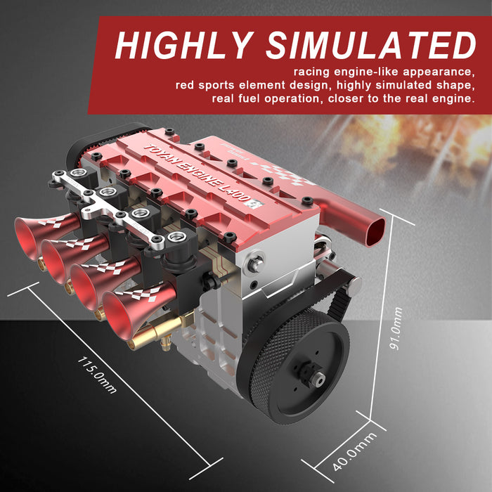 TOYAN Engine FS-L400G L4 14cc Inline 4 Cylinder Four-stroke Water-cool ...