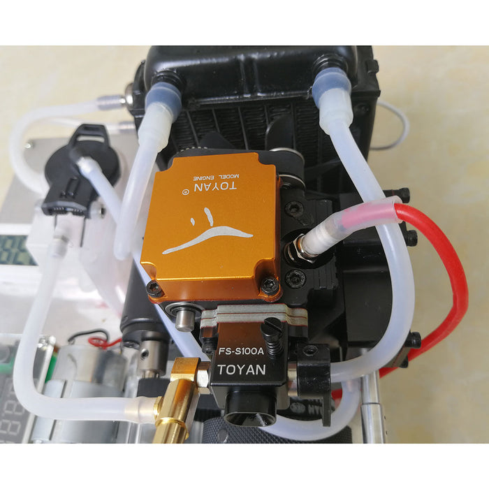 TOYAN Gasoline Engine Model DIY Micro Water-cooled Generator Set (with Water Pump / Radiator Water Tank / Thermometer) - enginediy