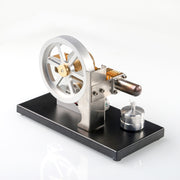 ENJOMOR Hot Air Stirling Engine Generator Model with LED Light and Voltmeter - Horizontally Opposed Diamond Structure Gear Drive - EngineDIY