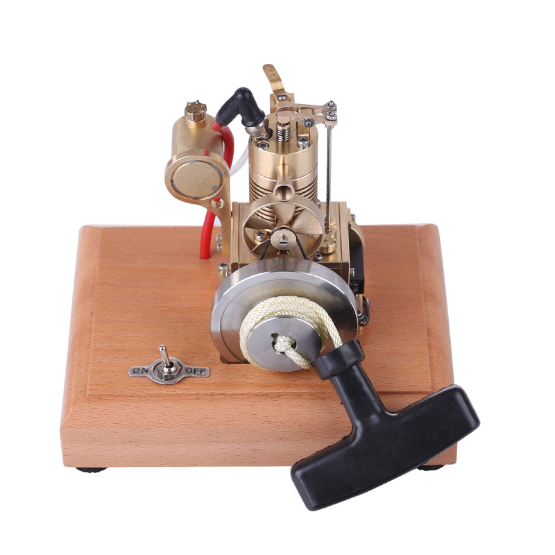 M16 1.6cc Mini 4 Stroke Gasoline Engine Model Vertical Air-cooled Single-cylinder Engine with Wooden Base - EngineDIY