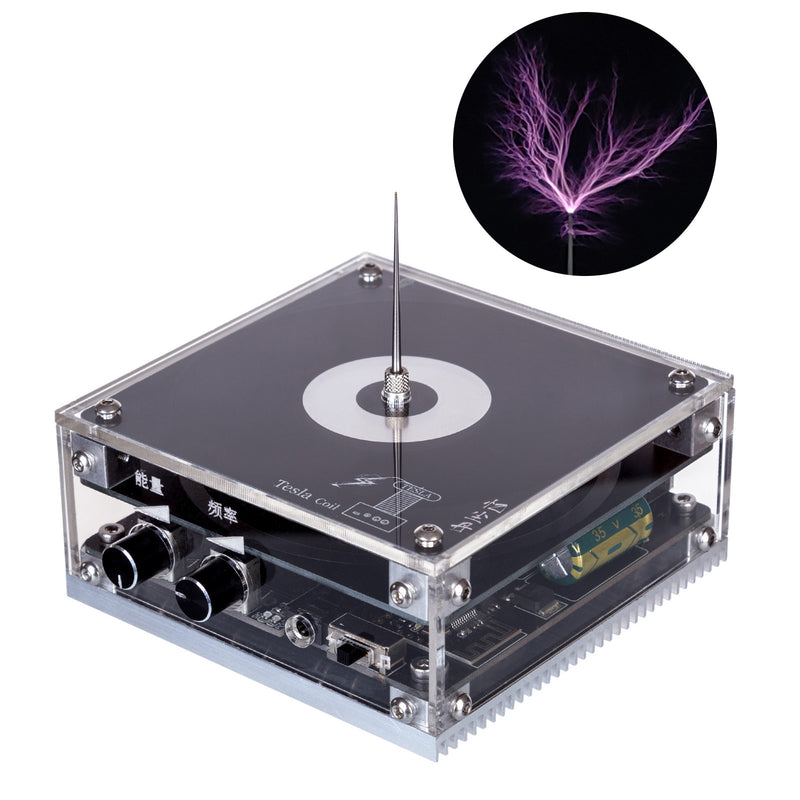 10cm Electronic Music Tesla Coil Artificial Lightning Hand Touch Magnetic Storm Coil  Experimenting Device Teaching Tool Desktop Toy - EngineDIY