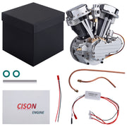 CISON FG-VT9 9cc V-Twin V2 Engine 4-Stroke Dual Black Cylinder 4-Stroke Air-cooled Motorcycle Gasoline Engine - EngineDIY