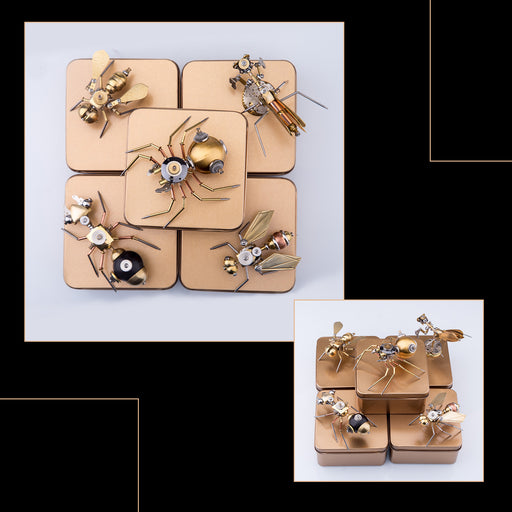 3D Metal Mechanical Insect Model Kit - Make Your Own Advent Calendar - Spider, Dragonfly, Wasp, Bee, Scorpion, Praying Mantis, Ant