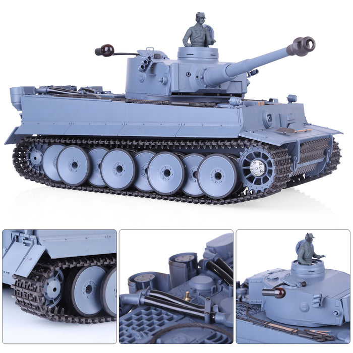 1:16 2.4G Metal German Tiger I RC Tank Infrared Battle Heavy Tank Model with Simulation Light Smoke FPV Dashcam
