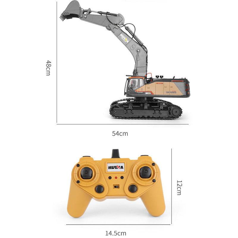 HUINA 1:14 22CH 2.4G RC Excavator Engineering Vehicle Model Alloy Construction Truck Unique Gift Collection - enginediy