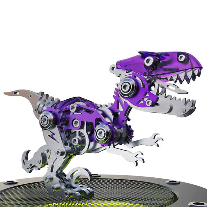 3D Metal Mechanical Dinosaur Model Kit DIY Velociraptor Assembly Model - 160PCS