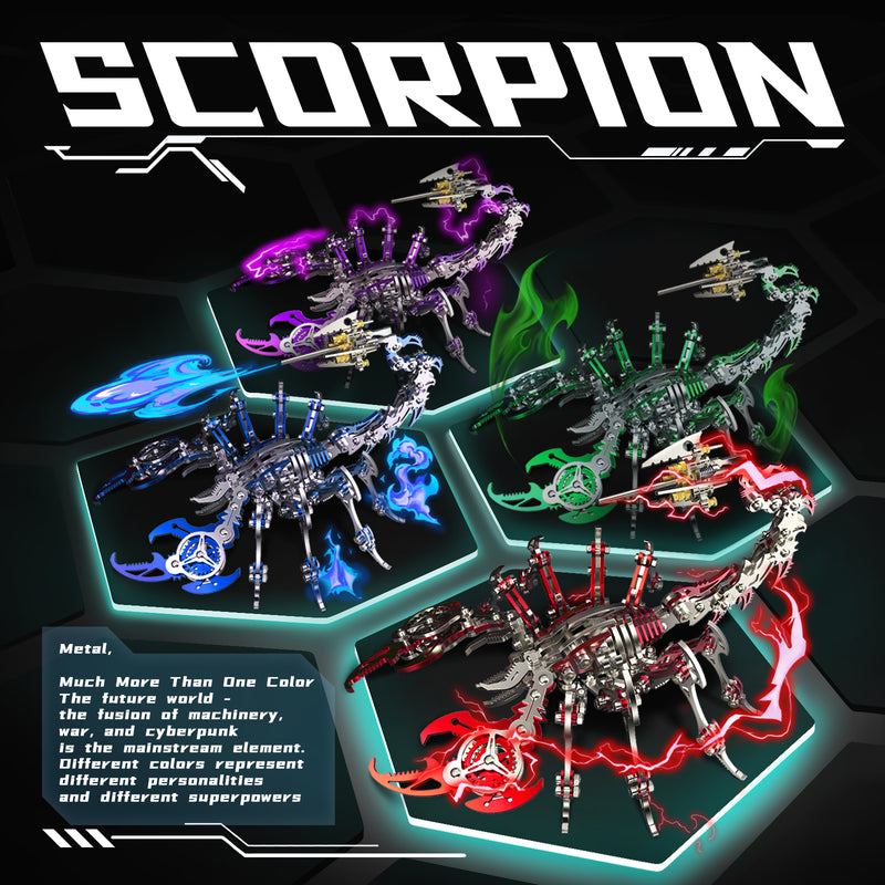 3D Puzzle DIY Model Kit Jigsaw Metal Scorpion King Mechanical Assembly Crafts-200PCS+ - EngineDIY