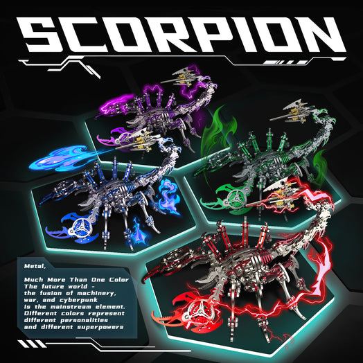 3D Puzzle DIY Model Kit Jigsaw Metal Scorpion King Mechanical Assembly Crafts-200PCS+ - EngineDIY