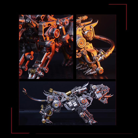 Kit d'assemblage 3D en métal, modèle Smilodon, tigre à dents de sabre - 650 pièces et plus