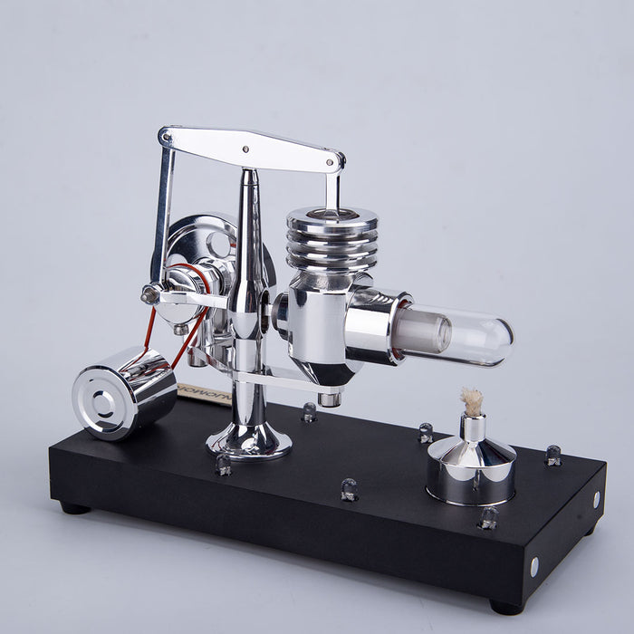 ENJOMOR Metal Balance Hot-air Stirling Engine Model with LED Lighting Set Educational Toys Ideal Engine Model Gift for Your Kids-Enginediy