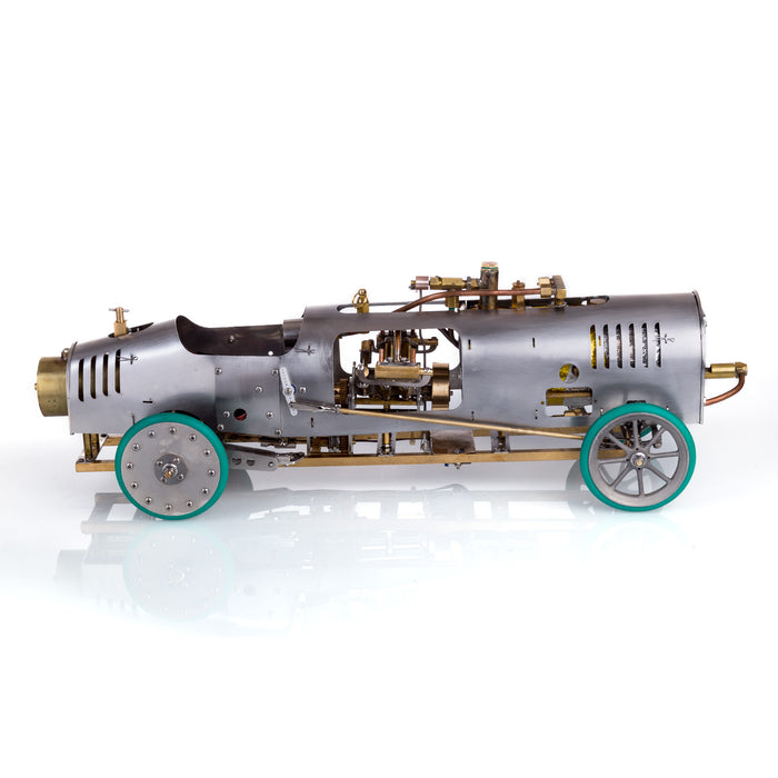 RC Rear-drive Steam Car Retro Vehicle Model with V4 Steam Engine, Gearbox and Boiler - 1/10 Scale