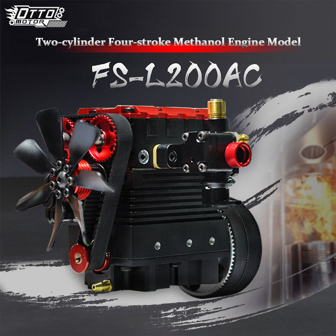 OTTO & TOYAN FS-L200AC SOHC 4 Stroke Nitro Engine Model Kit -EngineDIY